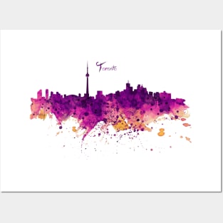 Toronto Watercolor Skyline Posters and Art